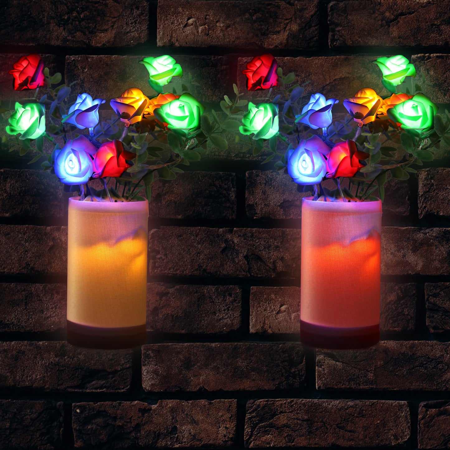 Decorative Artificial Hanging Rose with LED Lights 4-Color