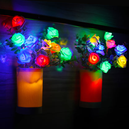 Decorative Artificial Hanging Rose with LED Lights 4-Color
